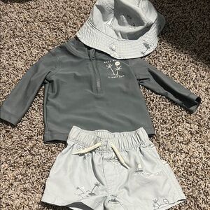 Carter’s Gray Kids' Swim Set with Hat